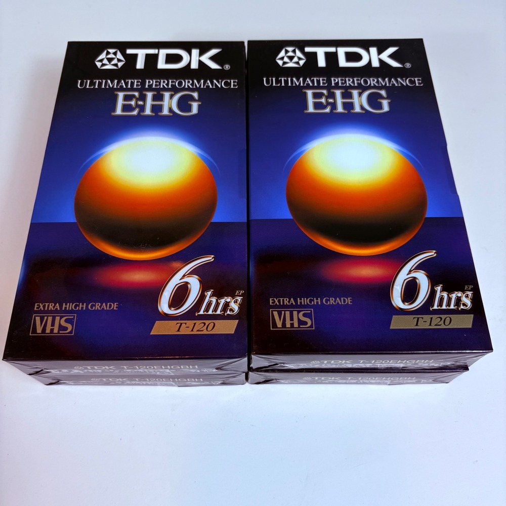 4 Pack TDK EHG T-120 VHS Tapes Sealed Blank 6 Hour Extra High Grade